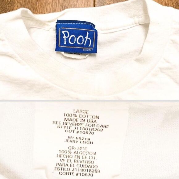 Winnie The Pooh Piglet 1990s Disney Double Sided Jerry Leigh T-Shirt Men’s (L) - Picture 3 of 8